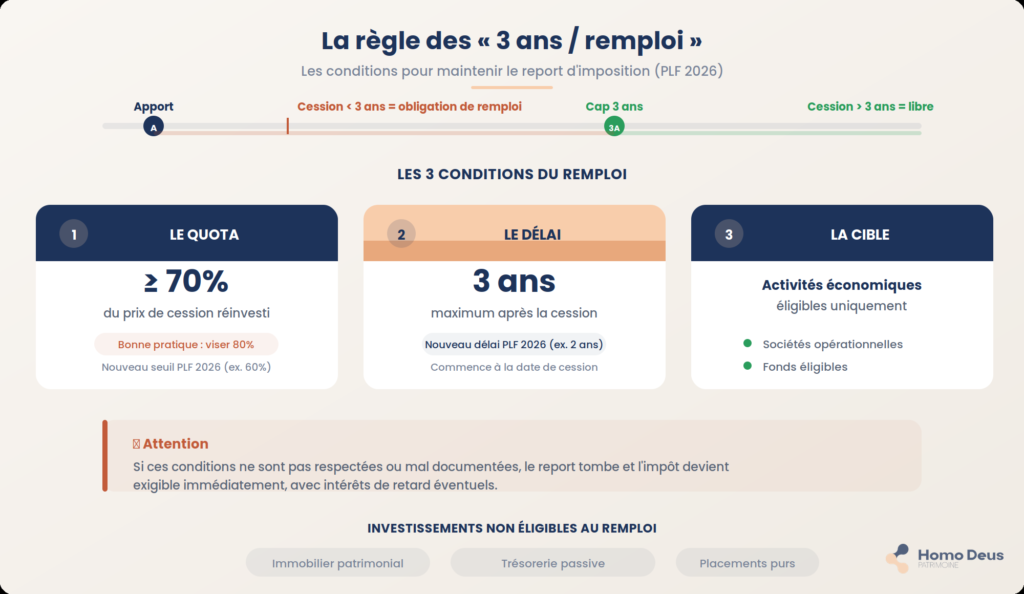 apport cession 150-0 B ter holding remploi produit cession imposition 